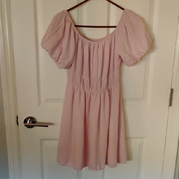 Merokeety Dresses & Skirts - 👗MEROKEETY Chic Blush Puff Sleeve Mini Dress 👗